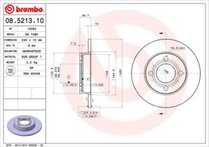 BREMBO Brzdový kotúč 08521310