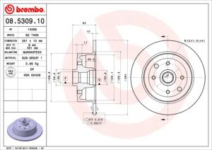 BREMBO Brzdový kotúč 08530910