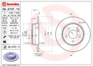 BREMBO Brzdový kotúč 08A73711
