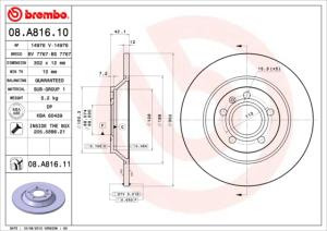 BREMBO Brzdový kotúč 08A81611