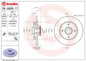 BREMBO Brzdový kotúč 08A85817