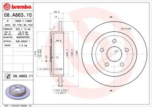 BREMBO Brzdový kotúč 08A86311
