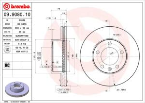 BREMBO Brzdový kotúč 09908010