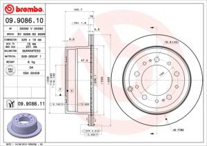 BREMBO Brzdový kotúč 09908611