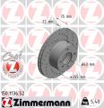 ZIMMERMANN Brzdový kotúč 150113652