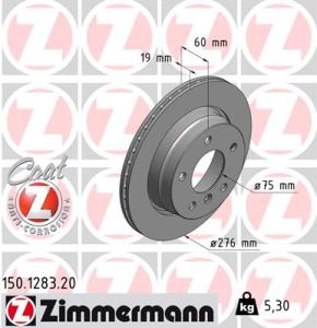 ZIMMERMANN Brzdový kotúč 150128320