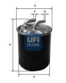 UFI Palivový filter 2407700
