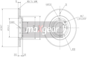 MAXGEAR Brzdový kotúč 190763