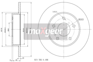 MAXGEAR Brzdový kotúč 190955