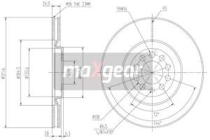 MAXGEAR Brzdový kotúč 190974