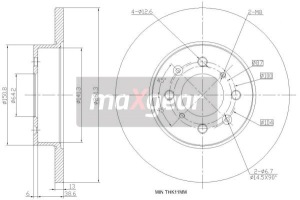 MAXGEAR Brzdový kotúč 190988