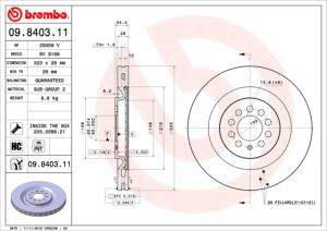 BREMBO Brzdový kotúč 09840311