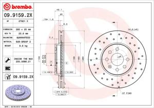 BREMBO Brzdový kotúč 0991592X