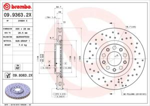 BREMBO Brzdový kotúč 0993632X