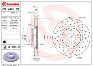BREMBO Brzdový kotúč 0994682X