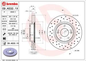 BREMBO Brzdový kotúč 09A5321X