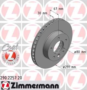 ZIMMERMANN Brzdový kotúč 290225720