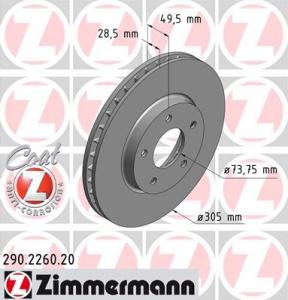 ZIMMERMANN Brzdový kotúč 290226020