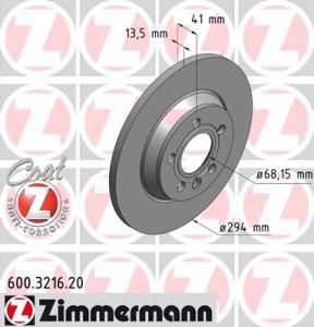ZIMMERMANN Brzdový kotúč 600321620