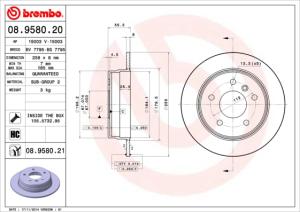 BREMBO Brzdový kotúč 08958021