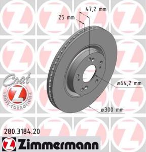 ZIMMERMANN Brzdový kotúč 280318420