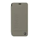 BMFLBKS9LLLST BMW Signature Real Leather Book Case Taupe pro Samsung G965 Galaxy S9 Plus