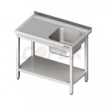 Umývací stôl s jedným drezom a s policou  900x600x850mm