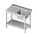 Umývací stôl s jedným drezom a s policou  1100x600x850mm