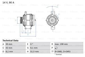 BOSCH Alternátor 0986041800