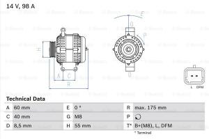 BOSCH Alternátor 0986041850