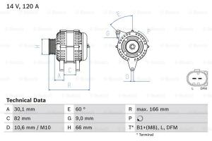 BOSCH Alternátor 0986044330