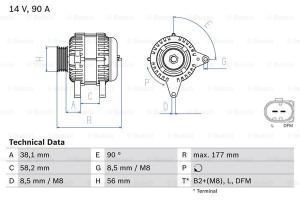 BOSCH Alternátor 0986049101