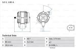 BOSCH Alternátor 0986049950