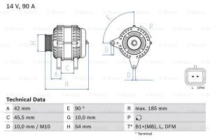 BOSCH Alternátor 0986080190
