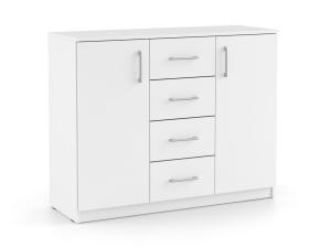 DREVONA03 Komoda biela BASIC KOM 2DV+4ZAS