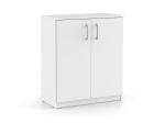 DREVONA03 Komoda s dvierkami biela BASIC KOM 2DV
