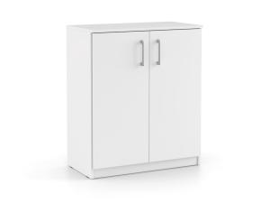 DREVONA03 Komoda s dvierkami biela BASIC KOM 2DV