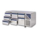 Chladiaci stôl DALMEC so zásuvkami - v kombinácii (111): trojzásuvka+trojzásuvka+trojzásuvka