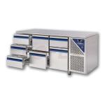 Chladiaci stôl DALMEC so zásuvkami - v kombinácii (111): trojzásuvka+trojzásuvka+trojzásuvka