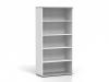 DREVONA33 Kancelárska skriňa vysoká otvorená LUTZ, šedá + biela
