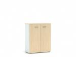 DREVONA33 Kancelárska skrinka s dvierkami stredná LUTZ, breza + biela
