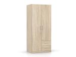 DREVONA03 Šatník dub sonoma BASIC 2DV + 2ZAS