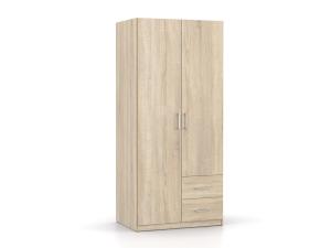 DREVONA03 Šatník dub sonoma BASIC 2DV + 2ZAS