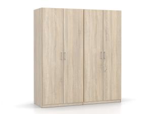 DREVONA03 Šatníková skriňa 4-dverová dub sonoma BASIC 4DV