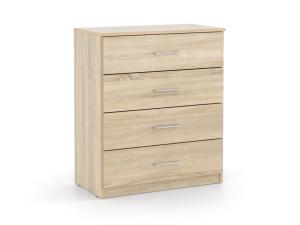 DREVONA03 Zásuvková komoda dub sonoma BASIC KOM 4ZAS