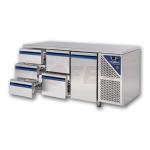 Chladiaci stôl DALMEC so zásuvkami a dvierkami - v kombinácii ( P1P):  dvierka+trojzásuvka+dvierka