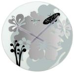 Designové nástenné hodiny 8087 Nextime Hibiscus black 43cm