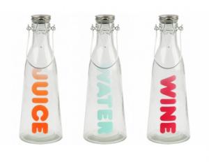 Sada fľašiek na vodu, džús a víno