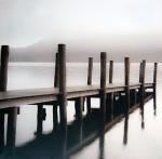 Obraz na plátne 70x70cm MÓLO bielo-šedý