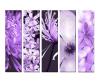 5-dielny obraz na plátne 5x20x80cm KVETY fialový
